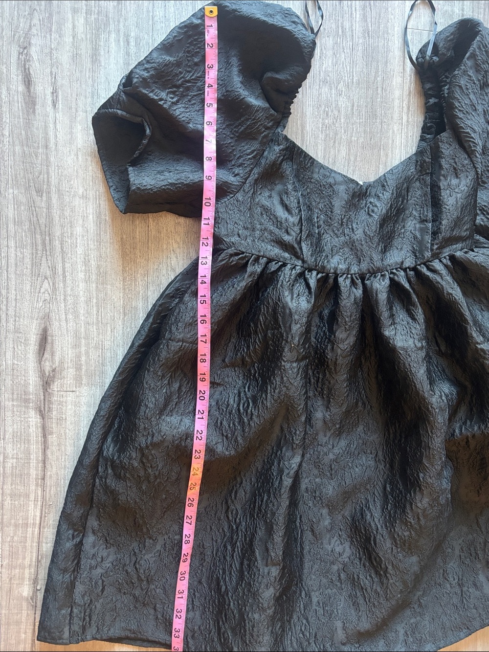 Joe Fresh x Jessi Black Textured Puff-Sleeve Babydoll Dress - Picture 6 of 8